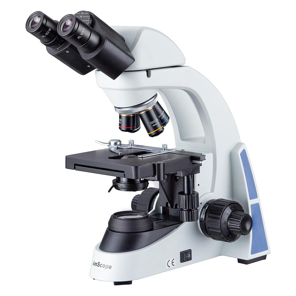 Microscopio compuesto biológico binocular LED 40X-1000X AmScope B550