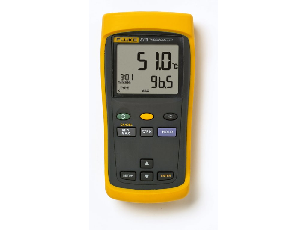 Termómetro Digital de Entrada única -40 a +260 grados Celsius con NIST / Fluke 51-2