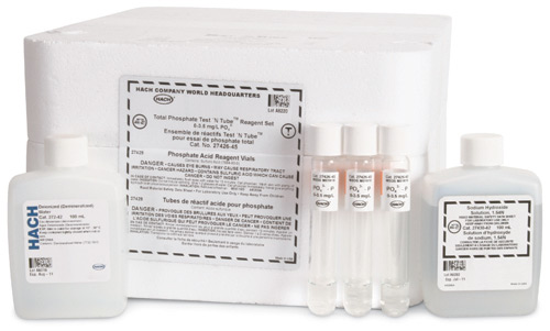 (O) Hach Total Phosphate Test 'N Tube Set, Rango bajo, 0.06 a 3.50 mg / L, hasta 50 Pruebas, / Hach 2742645