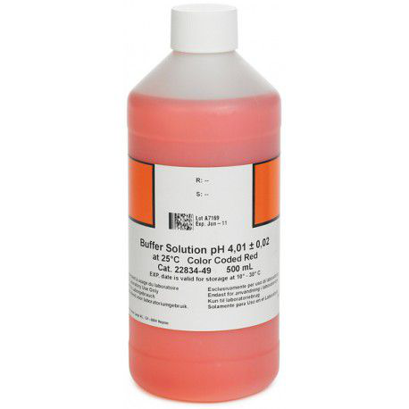 Solución buffer, pH 4.01 color rojo 500 ml Hach  2283449