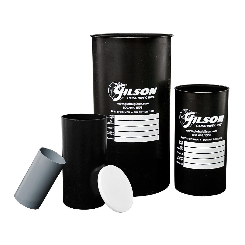 Molde de Cilindro de Hormigón Plástico de un solo uso de 6x12 pulgadas / 15.2 x 30.4 cm (20 por caja), Marca Gilson Modelo HM-151