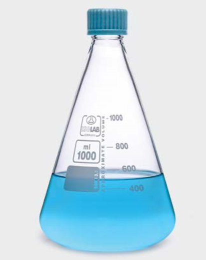 MATRAZ DE VIDRIO CON TAPA ROSCA X 1000 ML - ISOLAB ALEMAN