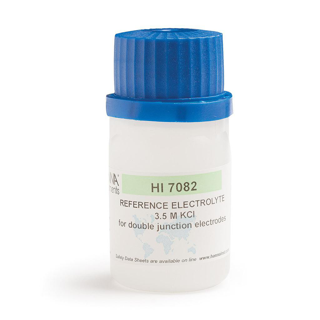 Solución de relleno de electrolito KCl 3,5 M para electrodos de doble unión (4 x 30 ml) marca Hanna codigo HI7082