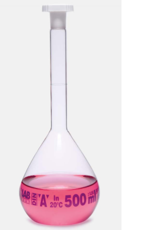 FIOLA DE VIDRIO AFORADA CLASE "A" NS 10/19 X 20 ML - ISOLAB ALEMAN - 013.01.020