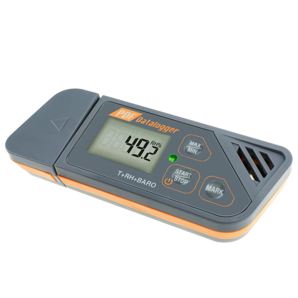 Registrador de datos barométrico digital USB TEK-204 de humedad, temperatura y presión