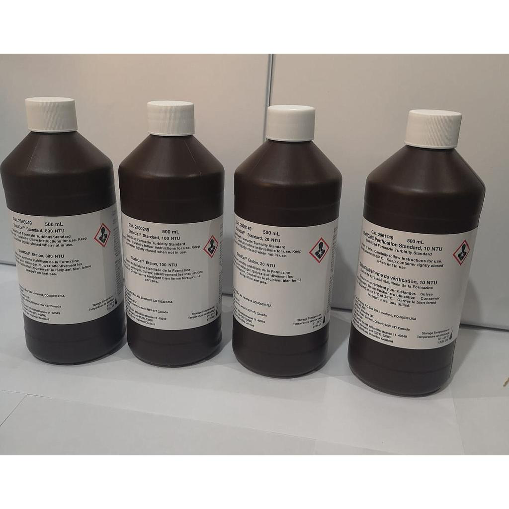 Kit de calibración de estándares de turbidez Stablcal® x 500 ml para turbidimetro portátil 2100Q, Hach 2971200