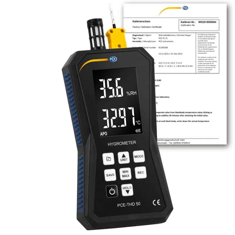 Termómetro digital con certificado de calibración ISO PCE-THD 50-ICA