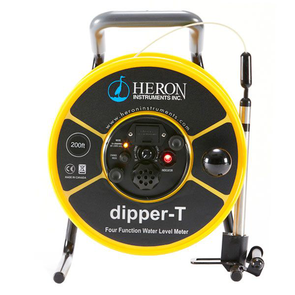 Medidor de nivel de agua dipper-T de cuatro funciones con sonda de 5/8 &quot;e incrementos métricos, 300 m Heron Instruments 1100-300M