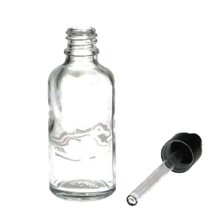 Kyntel Frasco gotero transparente con chupon de jebe y pipeta de vidrio x 60 ml