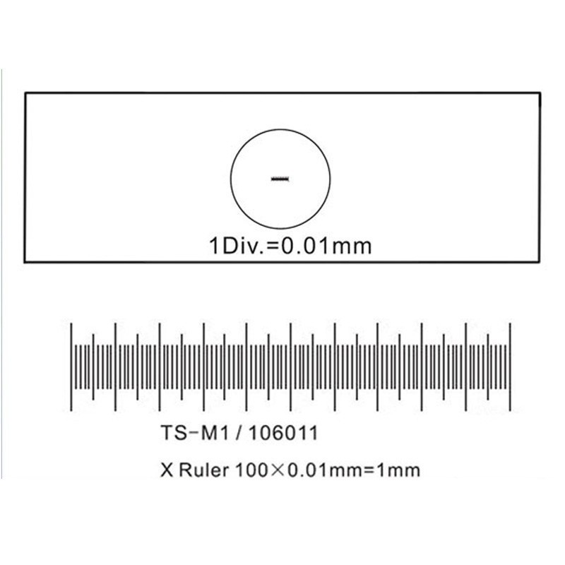 Lámina de la calibración de la etapa del microscopio para la cámara del USB Micrómetro de la etapa de 0.01mm