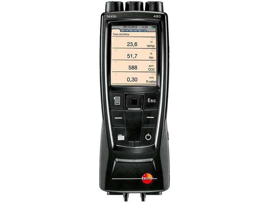 Medidor digital de temperatura, humedad y flujo de aire, Testo 480