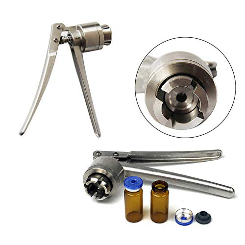 Selladora/ crimpadora manual de viales de 20 mm/0.787 pulgadas, tapas de aluminio o plástico,de acero inoxidable, marca Zinnor