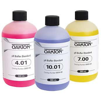 Pack de Buffer de pH 4.01, 7.00 y 10.01 de 500 ml cada uno (3 frascos) Oakton EW-05942-10