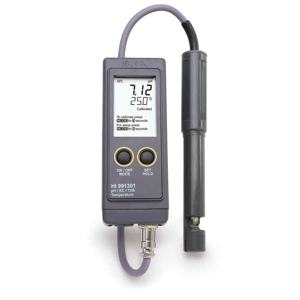 Medidor portátil de pH / EC / TDS resistente al agua (rango alto)