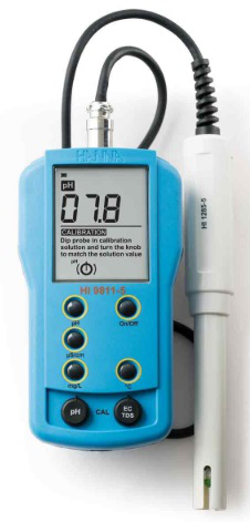 Medidor portátil de pH, conductividad eléctrica, TDS y temperatura Hanna Instruments HI9811-5