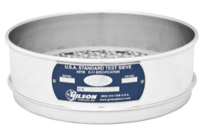Tamiz 12&quot; Acero Inoxidable, media altura, 3/8&quot; Norma ASTM E11 Marca Gilson Modelo V12SI 3/8&quot;