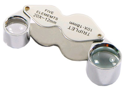 Lupa Mini Dual 10x - 20x Marca Triplet