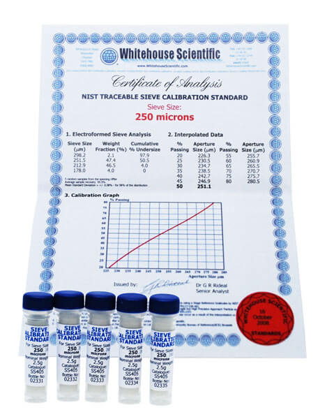 Estandar de Calibración para tamiz # 60 / Whitehouse Scientific / BS-405