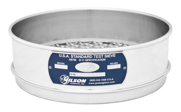 Tamiz de 8 &quot;, todo de acero inoxidable, altura completa, #6 (3.35 mm) Gilson V8SF # 6