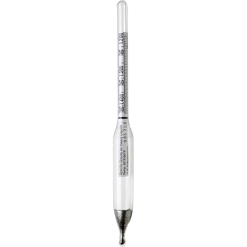 Hidrómetro de Gravedad Específica para Líquidos más Pesados que el Agua (B61801-7000) HB DURAC 1.000 / 1.600 Marca SP Bel-Art B61801-7000