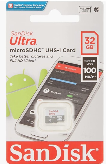 MEMORIA SD MARCA SANDISK ULTRA HD DE 32GB - 100 MB/S CLASE 10