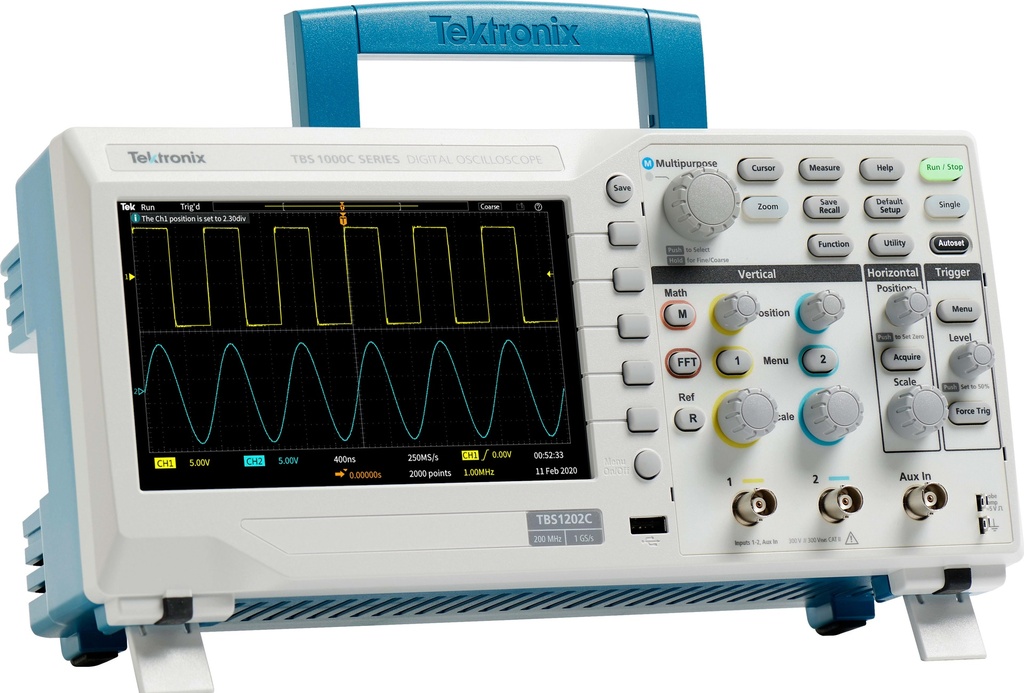 Osciloscopio de almacenamiento digital (200 MHz, 1 GS/s) Tektronix TBS1202C