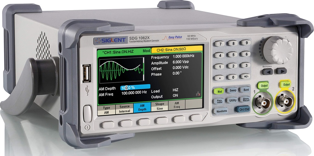 Generador de función/forma de onda arbitraria (2 canales/60MHz/150MSa/s) Siglent SDG1062X