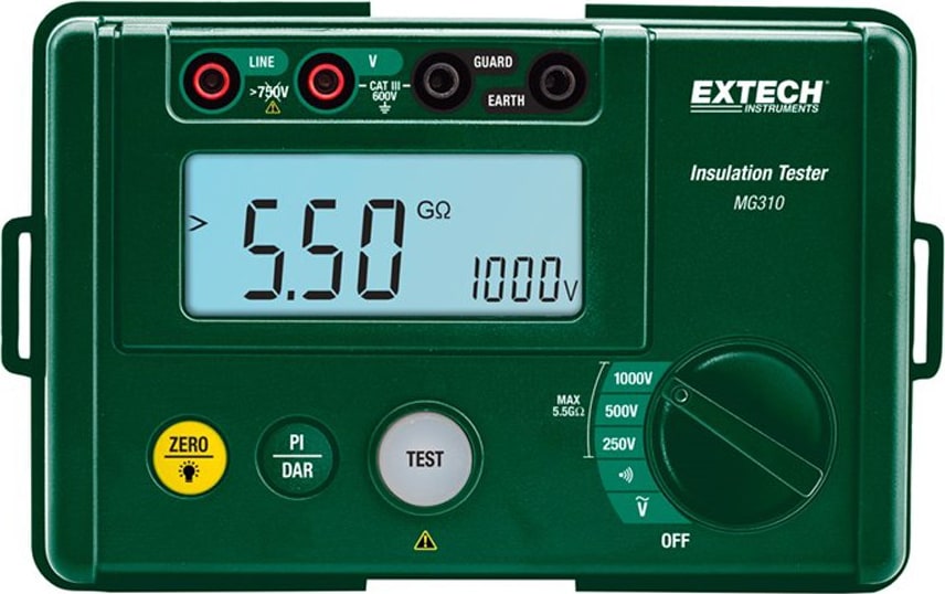 Comprobador de aislamiento digital compacto Extech MG310