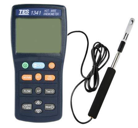 Anemómetro térmico de flujo de aire probador de velocidad de aire con interfaz USB Graigar TES-1341N