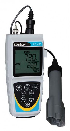 Medidor de pH/conductividad OAKTON PC 450 y sonda con calibración