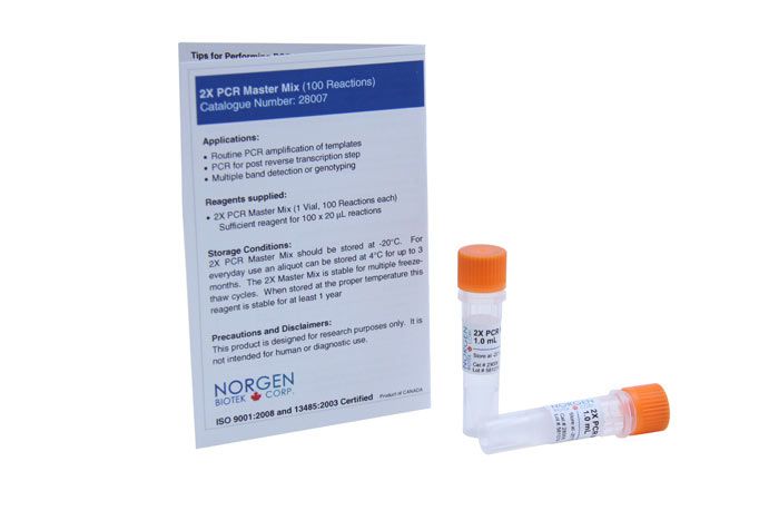 2X PCR Master Mix 5 viales de 100 reacciones,  Norgen 28009