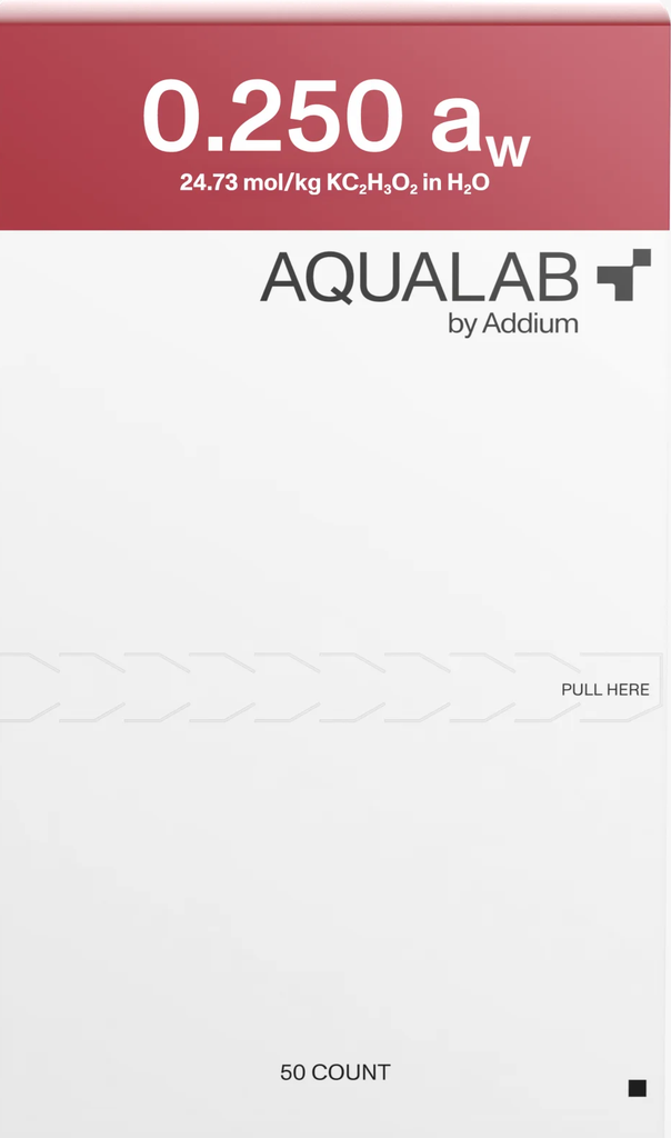 Estándares de actividad de agua 0.250 aw (KC2H3O2) Aqualab