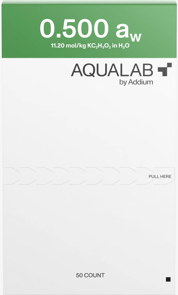 Estándares de actividad de agua 0.500 aw (KC2H3O2) Aqualab