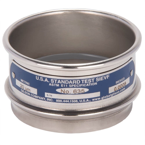 Tamiz de 3 pulgadas, totalmente de acero inoxidable, de altura completa, n.° 635