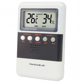 Termohigrómetro con memoria y calibración, 25 a 95%, 32 a 122 °F Traceable 98766-84
