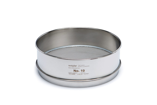 amiz de prueba de acero inoxidable de 8" de altura completa, malla n.° 14