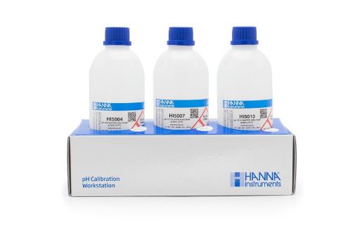 Solucion de Calibracion Hanna HI54710 3 frascos 500ml pH 4.01 pH 7.01 pH 10.01
