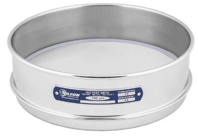 V8SF 100U – Tamiz ASTM 8 pulgadas, acero inoxidable, altura completa, 100 µm