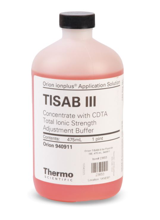 Solución ajustadora de fuerza iónica (TISAB III) Thermo Scientific Orion, 475 mL, modelo 940911