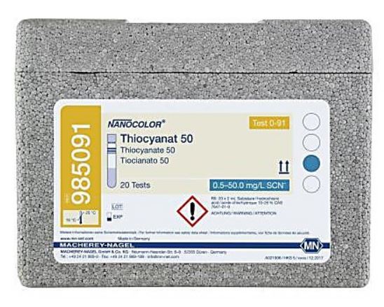Test para la determinación fotométrica de tiocianato NANOCOLOR Thiocyanate 50 (985091) – Macherey-Nagel