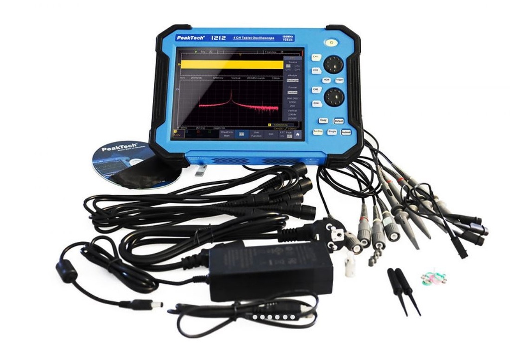 PeakTech P 1212 Osciloscopio tipo tablet 100 MHz / 4 canales / 1 GS/s