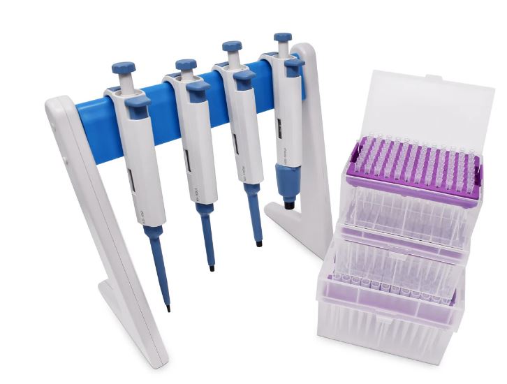 Kit de 4 micropipetas monocanal de volumen variable IVYX Scientific