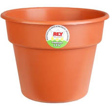 Maceta de plástico 17.2 cm diámetro  x 13.3 cm alto marca Rey Plast