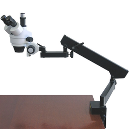 Microscopio de zoom articulado trinocular 3.5X-90X con abrazadera Amscope SM-6TZ