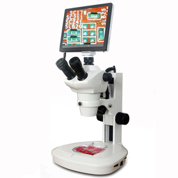 Microscoscopio estéreo equipado con pantalla 3D de 15x-118x con luces LED Amscope SF-2TRA-TP