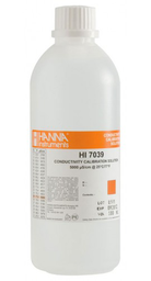 Estándar de conductividad 5000 µS / cm (botella de 500 ml), marca Hanna. Codigo HI7039L