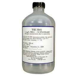 [Marca YSI , código 003841] Solución estándar de Amonio: 1 mg/L, frasco de 500 mL, marca YSI , código 003841