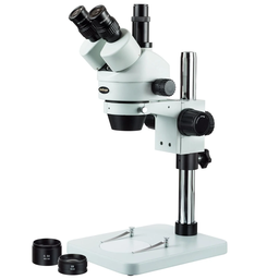 Microscopio estéreo trinocular 3.5X-90X Ampliación en soporte de pilar de mesa Amscope SM-1TSZ-V203