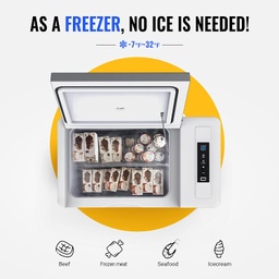 Refrigerador portátil de 21.7 litros,compresor, 12/24 V CC, 110 ~ 240 V CA, de -7 °F ~ 50 °F/-21.6 °C - -45.5 °C, marca BougeRV