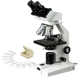Microscopio Binocular 40x-1000x + Etapa Mech + Láminas Marca Amscope Modelo B100-MS-PB10